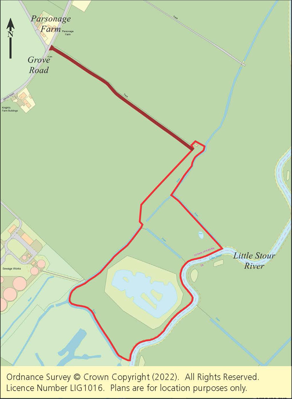 Lot: 14 - AN IDYLLIC SITE INCLUDING FISHING LAKE/DUCK FLIGHT POND ADJACENT TO THE LITTLE STOUR RIVER -